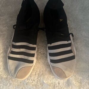 Adidas Trey Young 2 Black and White Striped Sneakers. Pre-owned